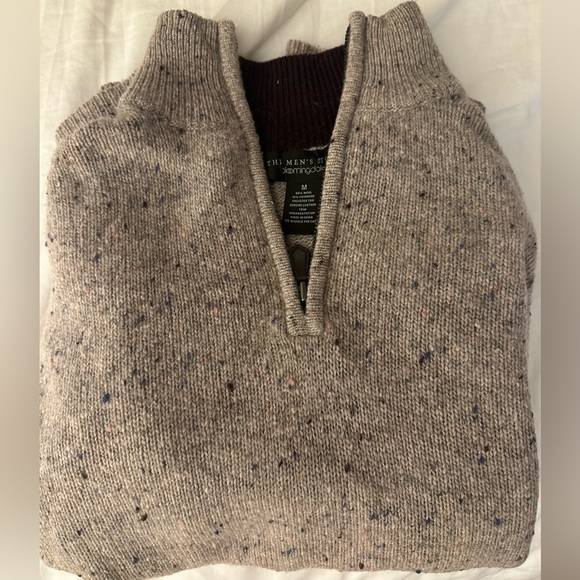 Bloomingdale’s Men’s Store Wool/Cashmere blend heathered quarter zip size M - Picture 1 of 3